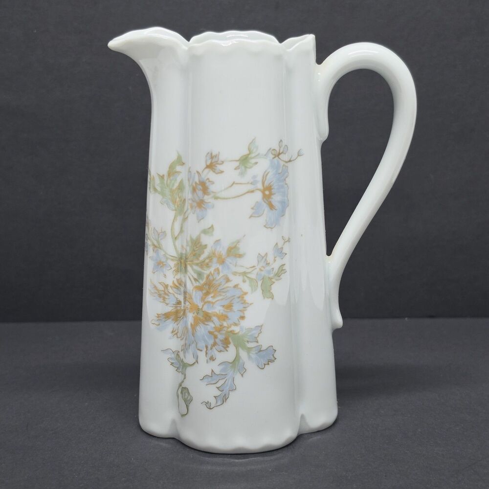 Vintage Haviland Limoges France Creamer Cornflower Blue Floral Pattern